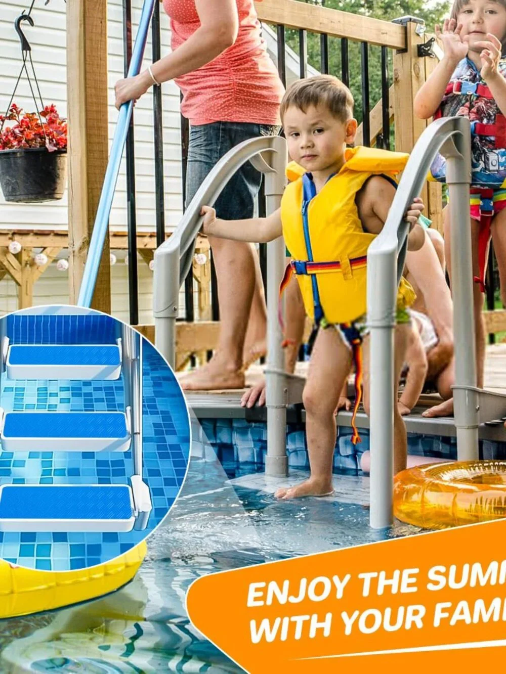MAQIHAN Swimming Pool Step Mat - Pool Ladder Mat,Swimming Step Pad for Above Gro